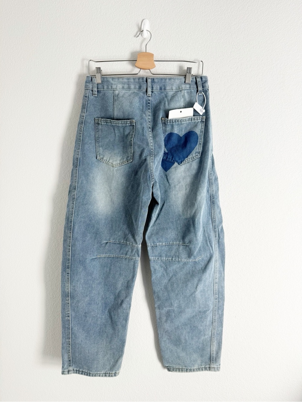 Heart Printed Barrel Jeans - Picture 3 of 8